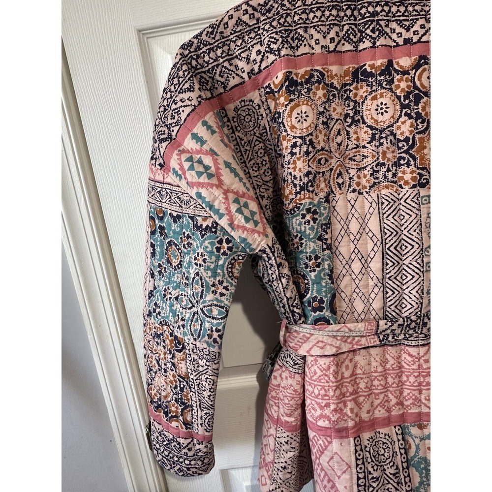 Julia Amory Hazel Wrap Jacket Rose Kilm Patchwork Womens M - Picture 9 of 15